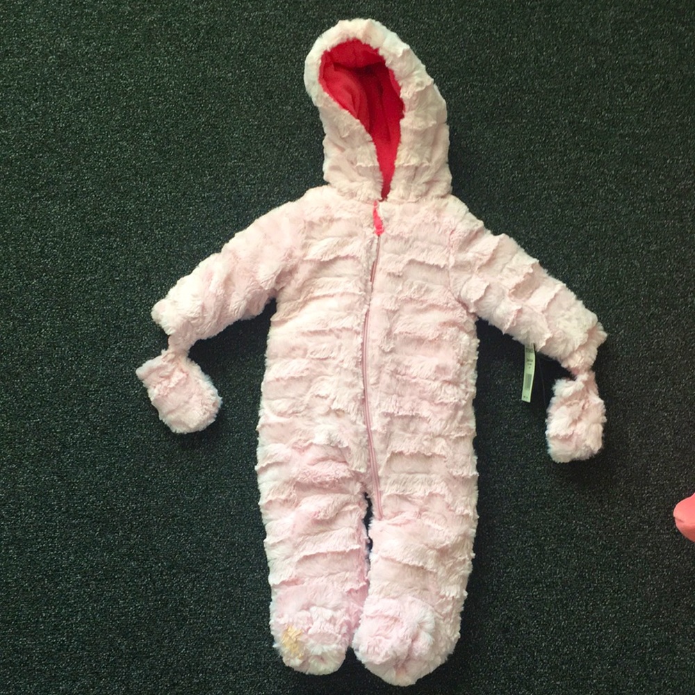 Pink snow suit